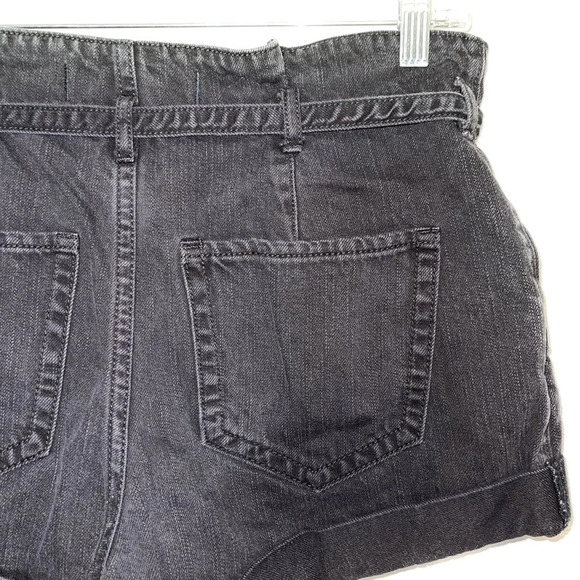 Hollister 100% Cotton Washed Black High Rise Belted Mom Shorts 28 Women’s - Picture 6 of 10